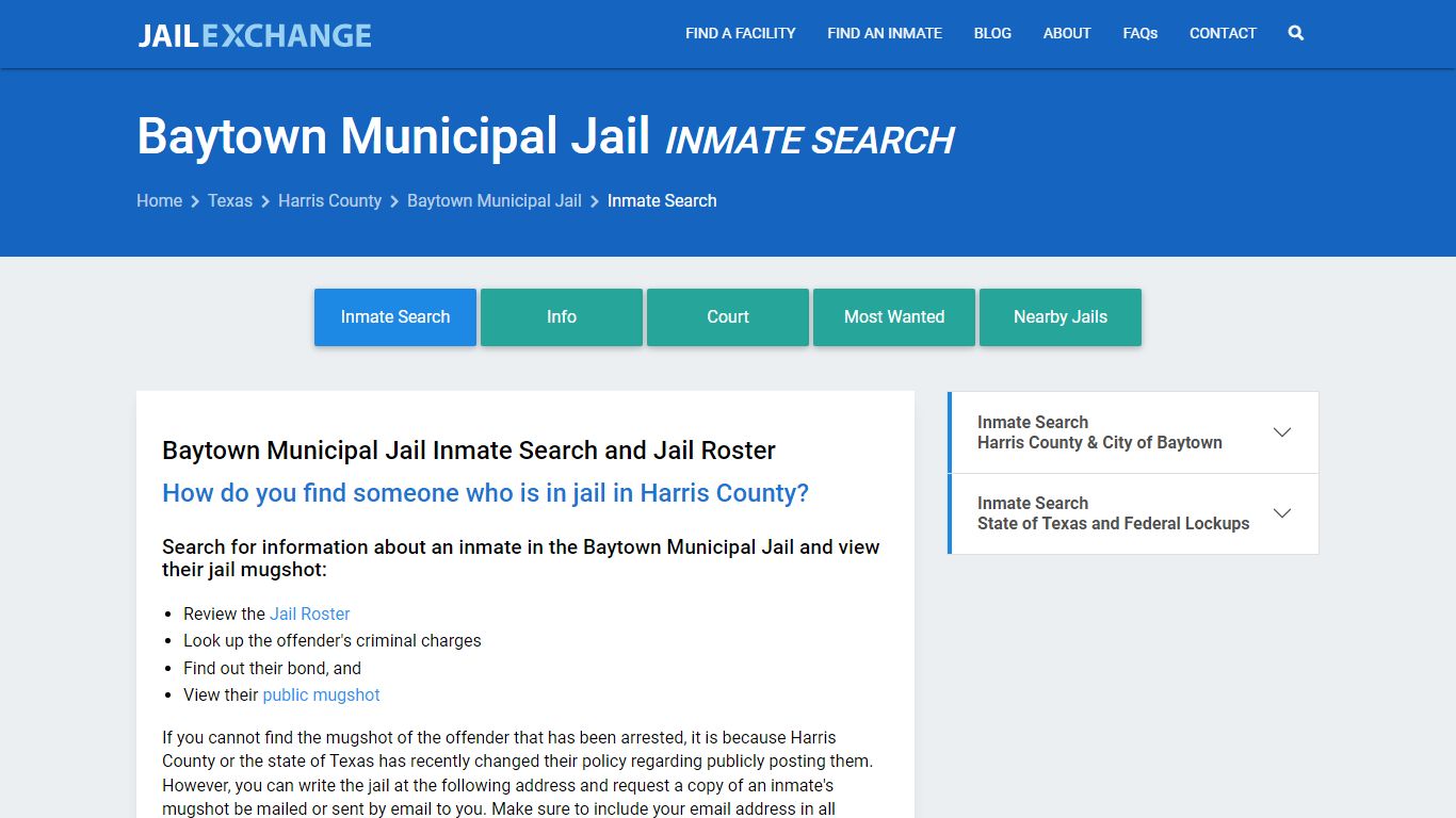 Inmate Search: Roster & Mugshots - Baytown Municipal Jail, TX